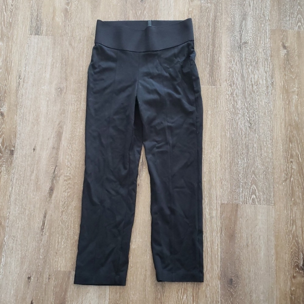 Nygard Slims black dressy ankle length stretch pants, size M 10-12 elastic waist
